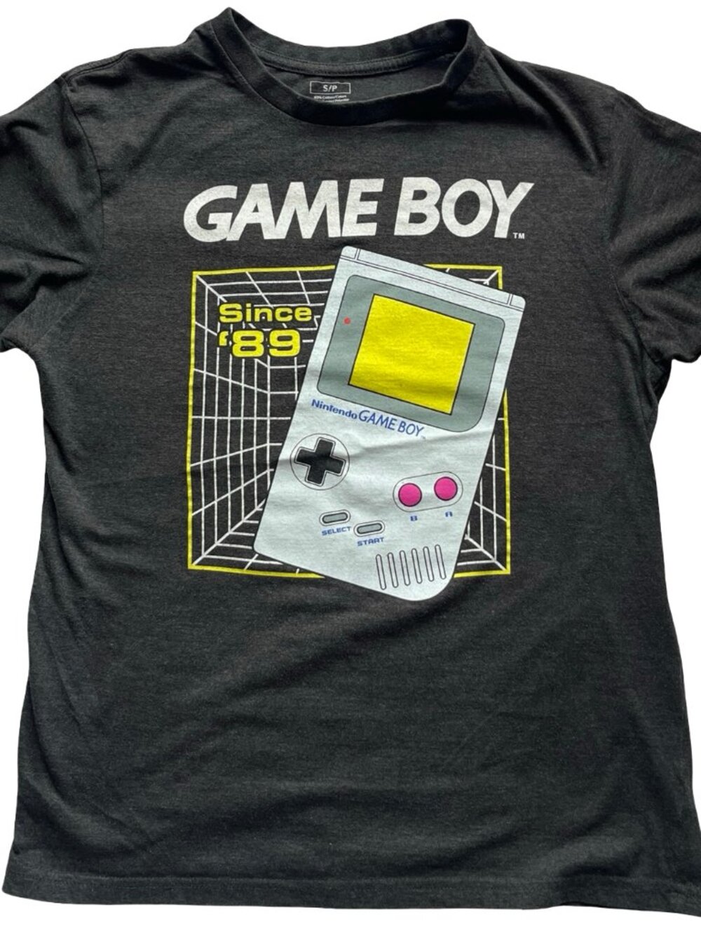 Black Retro Nintendo Game Boy T Shirt Graphic Gaming Tee Men’s Small Y2K Style